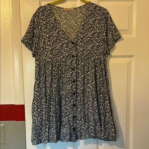 Ces Femme Black and White Flutter Sleeve Sundress